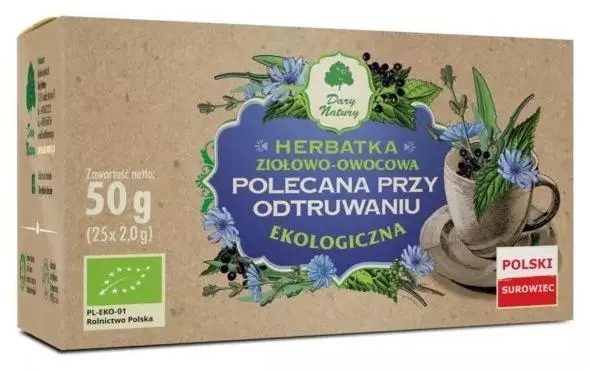 Ceai bio din plante pentru detox, 25 plicuri, Dary Natury