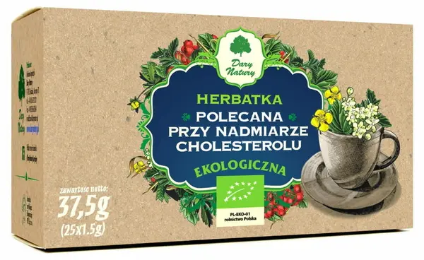 Ceai bio din plante pentru normalizarea colesterolului, 25 plicuri, Dary Natury