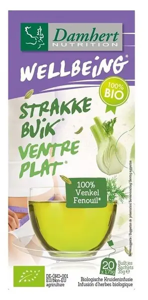Ceai bio pentru abdomen plat, 20 pliculețe filtrante, Damhert