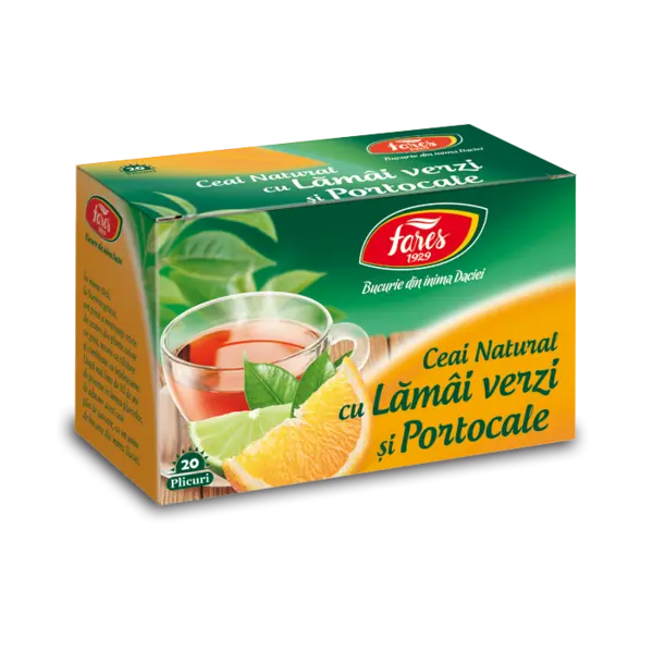 Ceai cu lamai verzi si portocale Ceaiurile Lumii, 20 plicuri, Fares