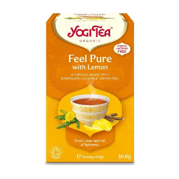 Ceai cu papadie si lamaie Feel Pure, 17 plicuri, Yogi Tea