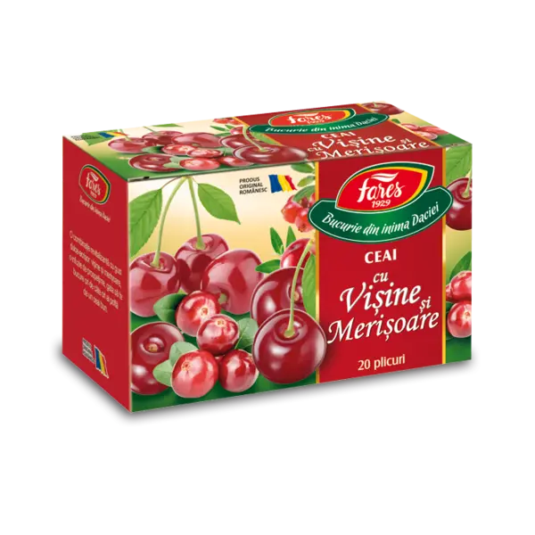 Ceai cu visine si merisoare, 20 plicuri, Fares
