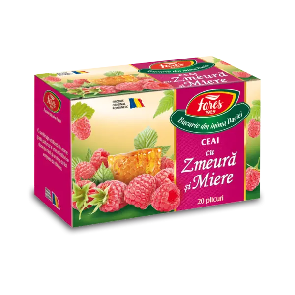 Ceai cu zmeura si miere, 20 plicuri, Fares