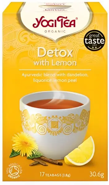 Ceai de detoxifiere cu lămâie, 17 pliculețe, Yogi Tea