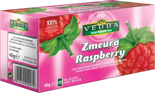 Ceai de zmeura, 20 plicuri, Vedda