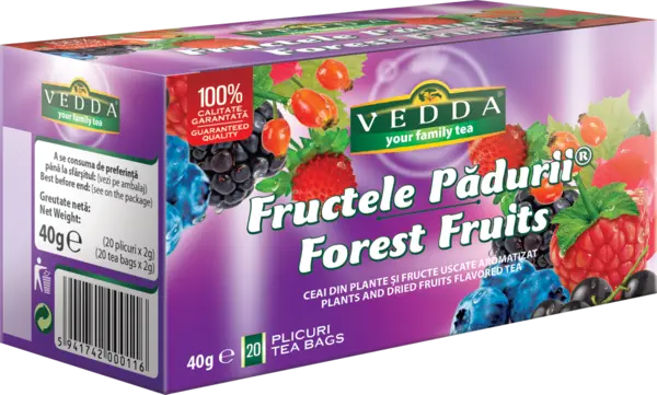 Ceai din fructe de padure, 20 plicuri x 2g, Vedda