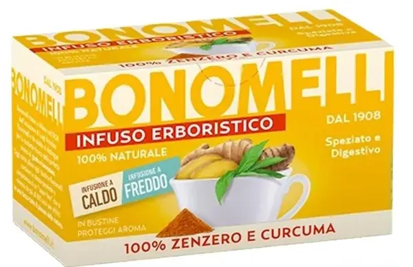 Ceai din plante cu ghimbir și turmeric, 16 plicuri, Bonomelli