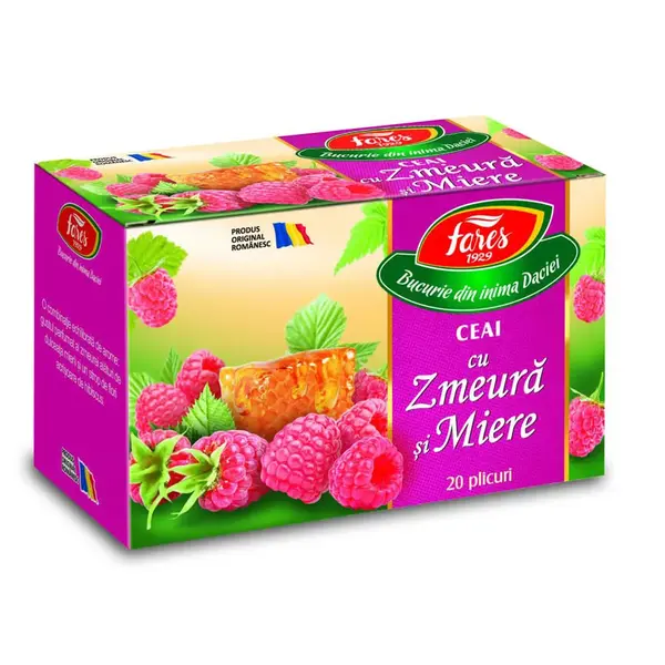 Ceai Fares Zmeura si Miere 20 plicuri/cutie Ceai Fares Zmeura si Miere 20 plicuri/cutie
