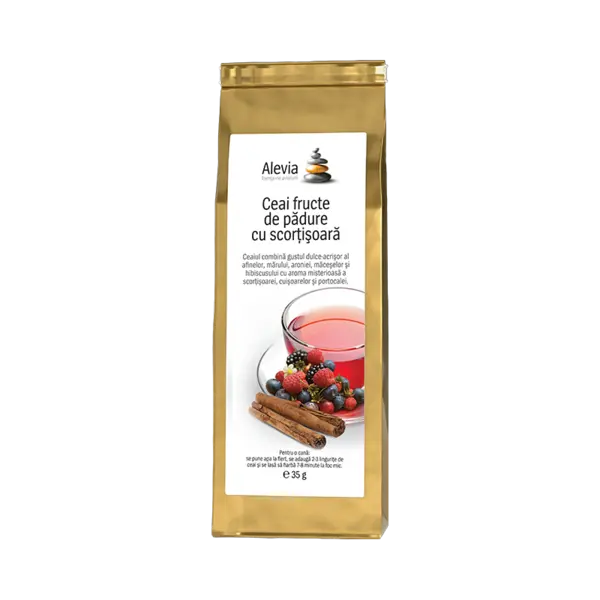 Ceai fructe de padure cu scortisoara, 35g, Alevia
