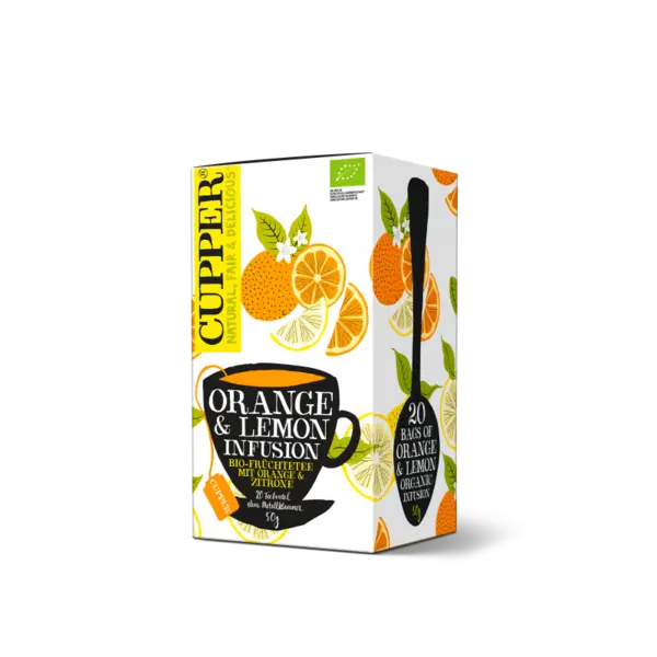 Ceai infuzie de portocala si lamaie, 20 plicuri, Cupper