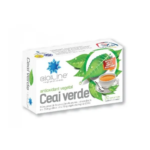 Ceai Verde 500 mg, 30 comprimate, Helcor