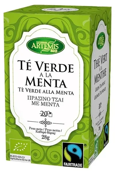 Ceai verde bio cu mentă, 20 plicuri filtrante, Artemis Bio