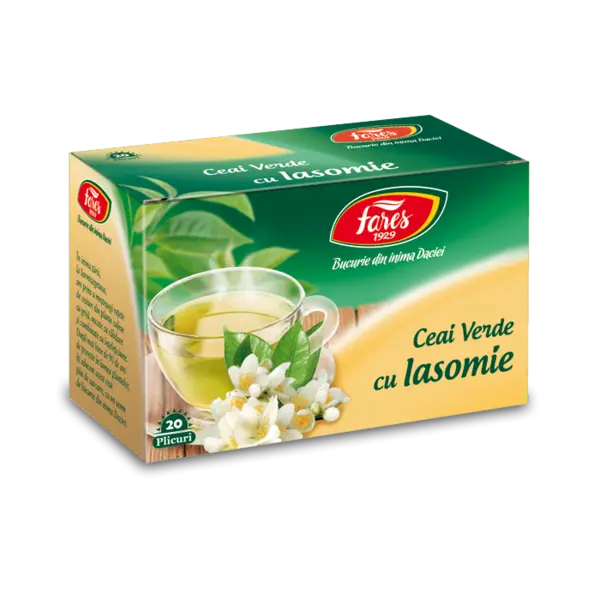Ceai verde cu iasomie, 20 plicuri, Fares