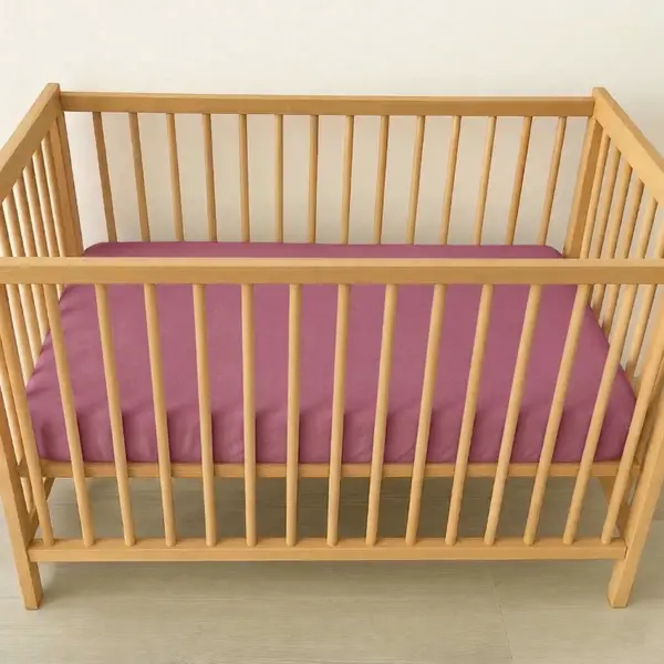 Cearceaf 2 in 1 impermeabil din bumbac organic 120x60 cm Twindeco Mov