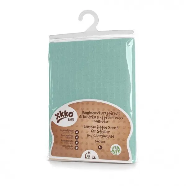 Cearceaf cu elastic din bambus 50x70 cm mint XKKO