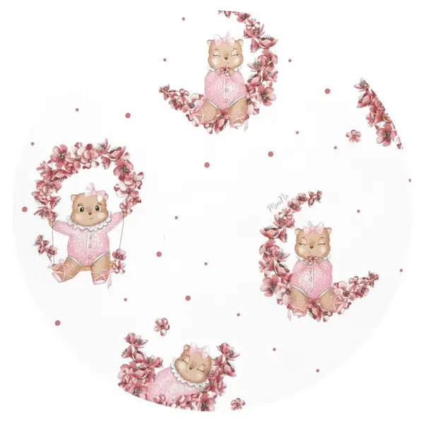 Cearceaf cu elastic MimiNu din bumbac pentru patut sau leagan 90x40 cm model Betty
