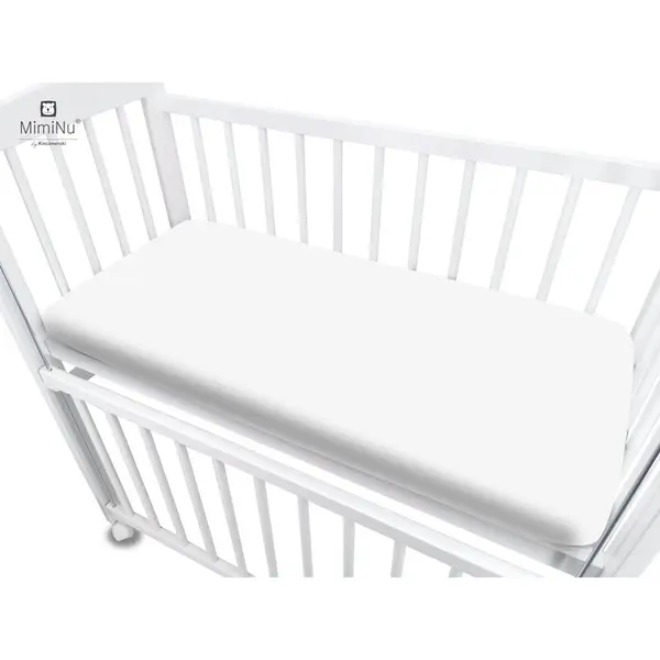 Cearceaf cu elastic MimiNu pentru patut co-sleeper 87 x 51 cm White