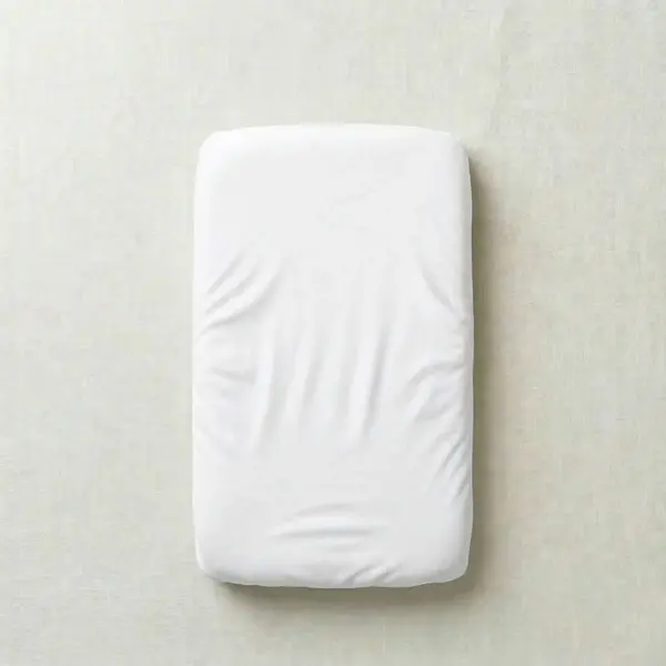 Cearceaf Elastic Impermeabil Alb dublat 2in1, 90x50, bumbac organic cu interior captusit impermeabil