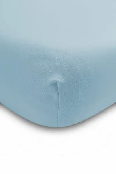 Cearsaf cu elastic din vascoza de bambus Sensillo 140x70 cm albastru