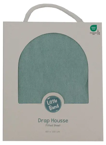 Cearșaf cu elastic Little band – 60x120 cm, cyan