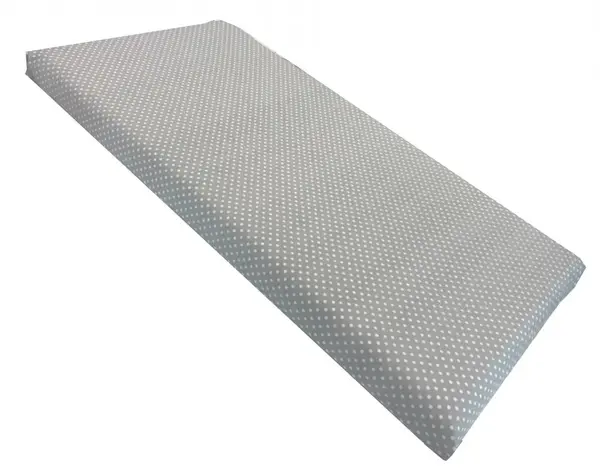Cearsaf cu elastic pe colt 120x60 cm Buline albe pe gri