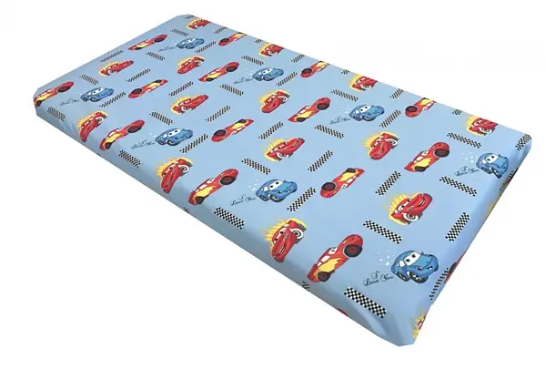 Cearsaf cu elastic pe colt 120x60 cm Cars