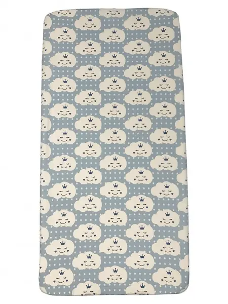 Cearsaf cu elastic pe colt 140x70 cm Norisori zambareti albastri