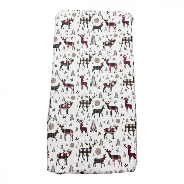 Cearsaf cu elastic pe colt 140x70 cm Renii lui Mos Craciun