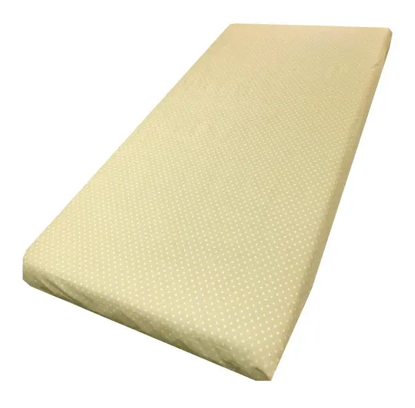 Cearsaf cu elastic roata 120x60 cm Buline albe pe crem