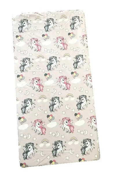 Cearsaf cu elastic roata 120x60 cm Unicorni