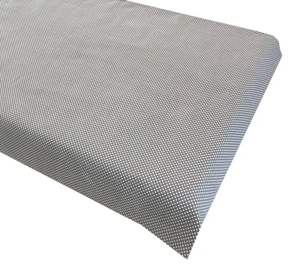 Cearsaf cu elastic roata 140x70 cm Buline albe pe gri