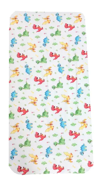 Cearsaf cu elastic roata 140x70 cm Dinozauri