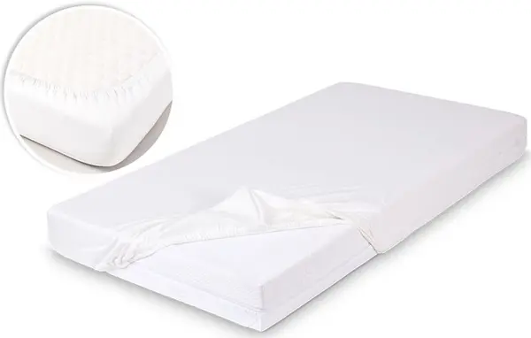 Cearșaf de bambus cu bandă elastică Baby Matex - 035, alb, 60 x 120 cm