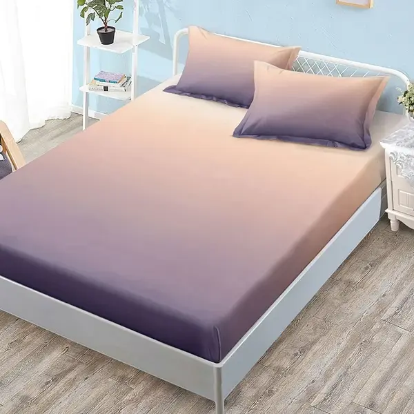 Cearsaf de pat cu elastic si 2 fete de perna Junne Rainbow V1 180x200 cm (Finet)