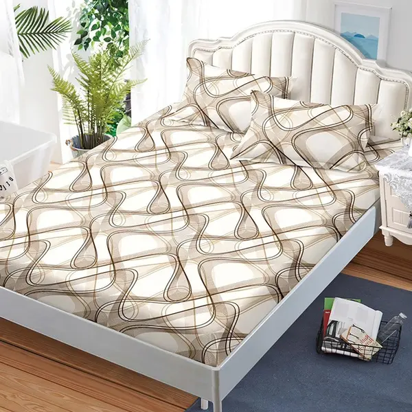 Cearsaf de pat cu elastic si 2 fete de perna Lilia 180x200 cm (Finet)