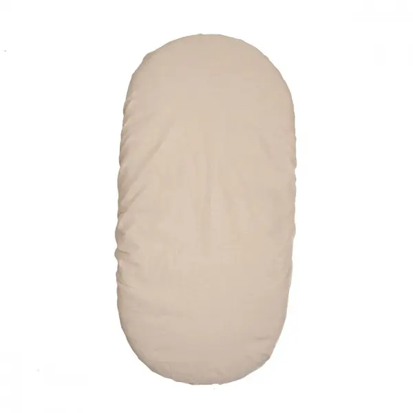 Cearsaf din bumbac cu elastic pentru carucior 90x50 cm Twins Crem