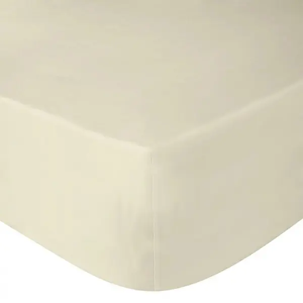 Cearsaf din bumbac jersey cu elastic pe contur 120x60x15 cm Vanila