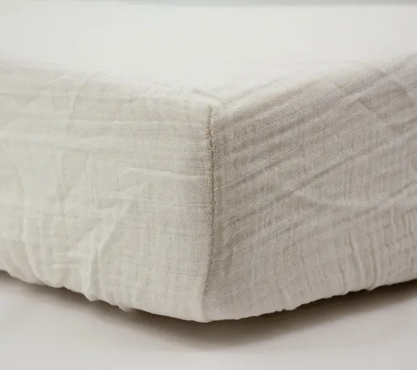 Cearșaf din muselină cu elastic Little band – 60 x 120 cm, Vanilie