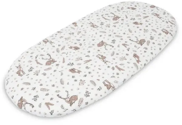Cearșaf pentru cărucior de bebeluși Sensillo - Cotton, 35 x 75 cm, Forest Beige
