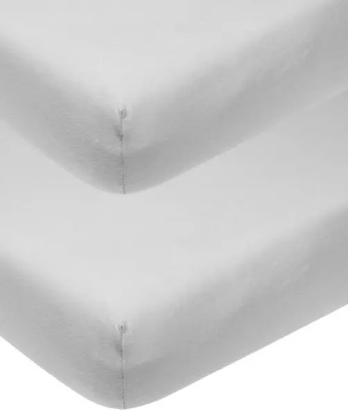 Cearșafuri pentru bebeluși cu elastic Meyco Baby - 60 х 120 cm, 2 buc, gri deschis