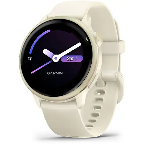 Ceas activity outdoor tracker Garmin vivoactive 6, GPS, 42mm, ecran AMOLED 1.2inch, curea silicon, Bluetooth, Wi-Fi, ANT+, Auriu