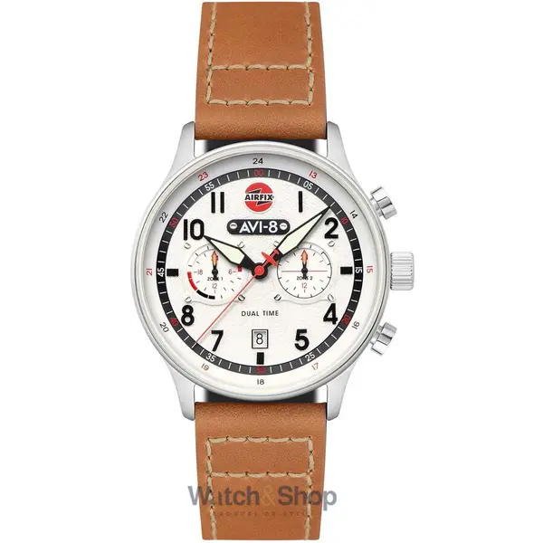 Ceas AVI-8 AVI-8 AV-4088-06 Mens Watch Hawker Hurricane Dual-Time Chronograph 43mm 5ATM