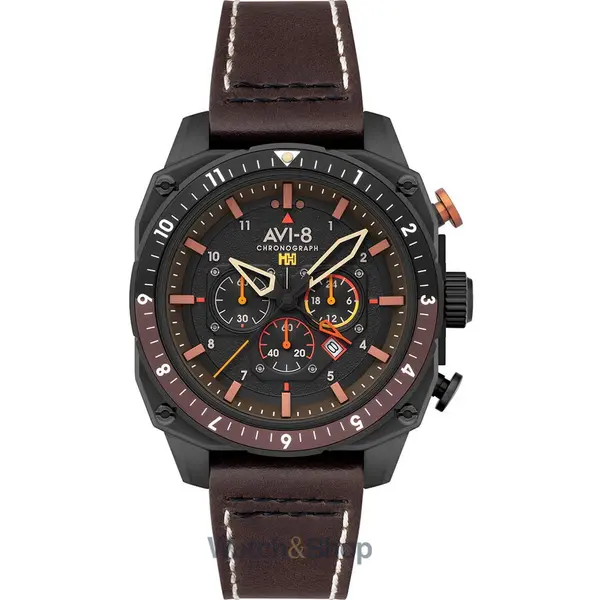 Ceas AVI-8 AVI-8 AV-4100-08 Mens Watch Hawker Hunter Dual Time Chronograph 43mm 5ATM