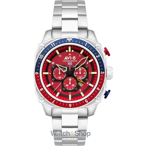 Ceas AVI-8 AVI-8 AV-4100-22 Mens Watch Hawker Hunter Dual Time Chronograph 43mm 5ATM