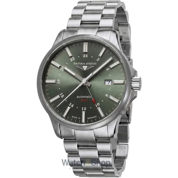 Ceas Bauhaus Bauhaus 2868M-4 Mens Watch Aviation Automatic Titanium GMT 42mm 10ATM