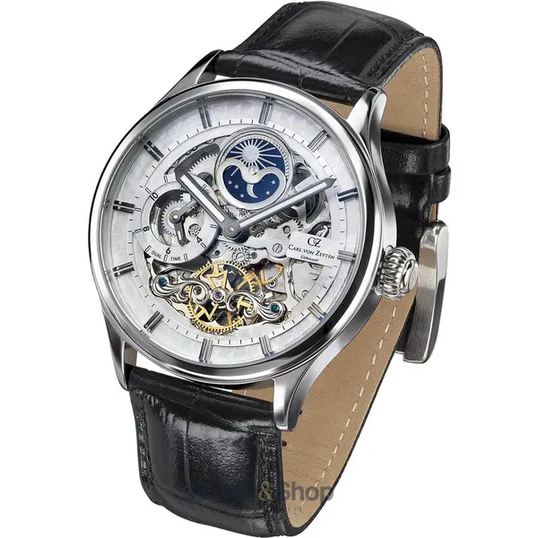 Ceas Carl von Zeyten Carl von Zeyten CVZ0008WHS Neustadt automatic dual-time 46mm 3ATM