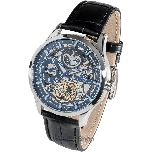 Ceas Carl von Zeyten Carl von Zeyten CVZ0063BLS Freiburg Automatic Dual Time 44mm 10ATM