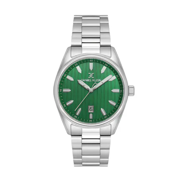 Ceas Casual pentru Bărbați, Design Rotund și Brățară din Inox - Verde