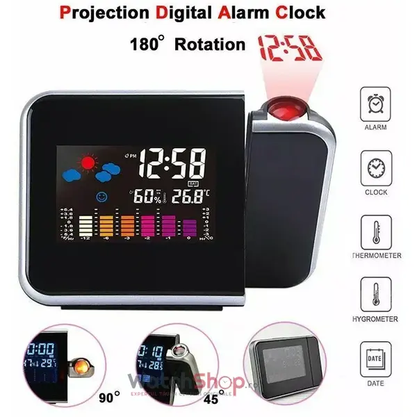 Ceas de birou WatchShop Statie meteo - termometru, higometru, alarma, ceas, data