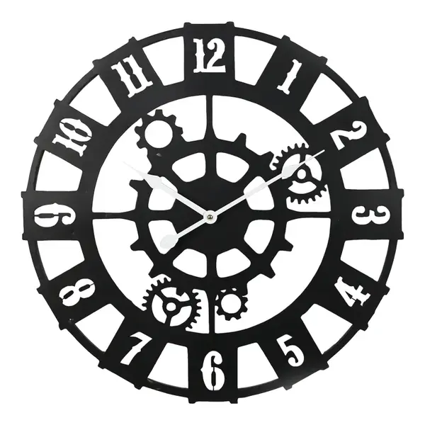 Ceas de perete Idanst metal, neagra, 47x47 cm